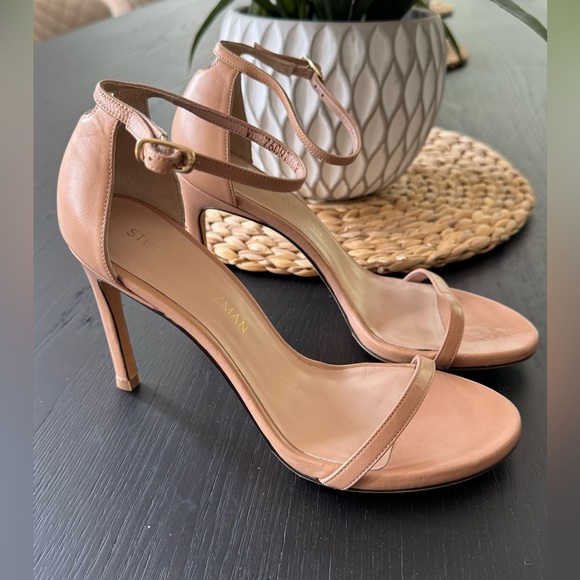Stuart Weitzman Tan Heeled Sandals with Ankle Strap - Picture 2 of 6